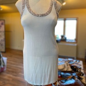 Sequence lined sheer long top